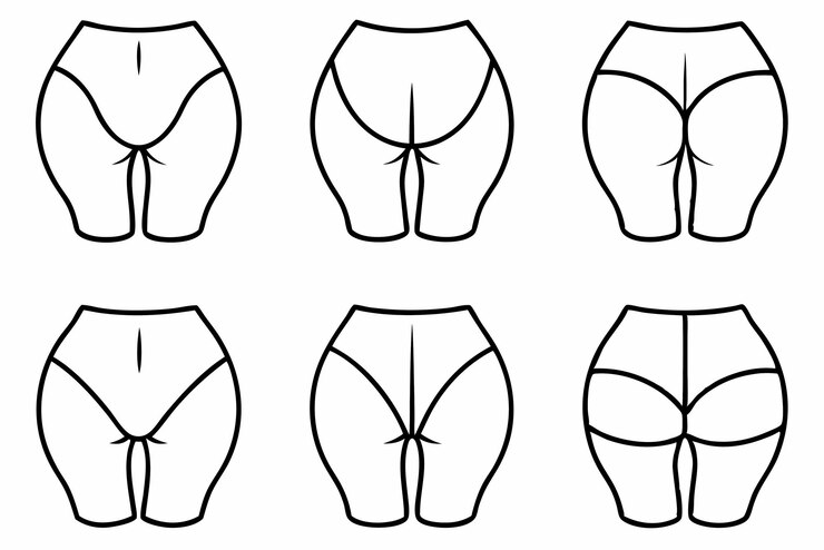Vettore una linea di mutande con la parte inferiore che dice mutande femminili