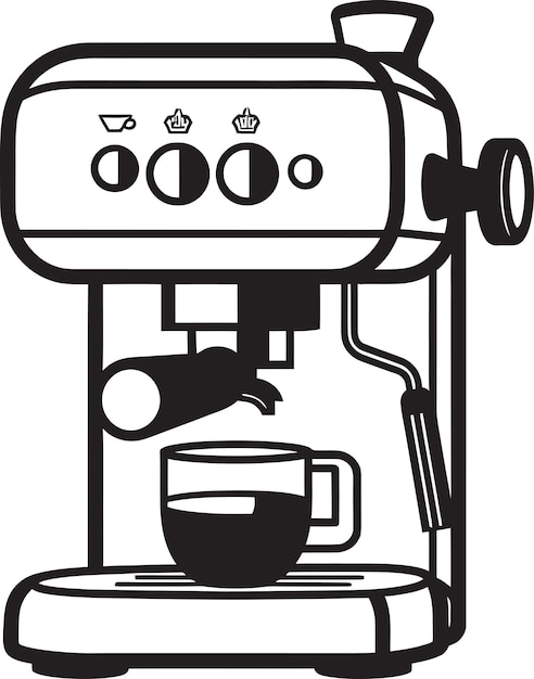 una macchina da caffè con una tazza da caffè e una tazza di caffè su di essa