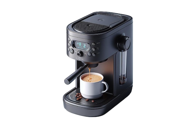 una macchina da caffè con una tazza di caffè su di essa