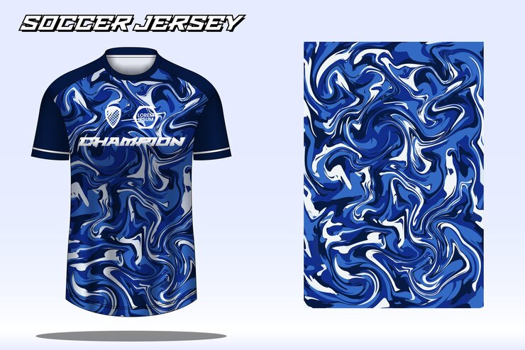 Una maglia bianca e blu con la scritta Tiger Jersey.