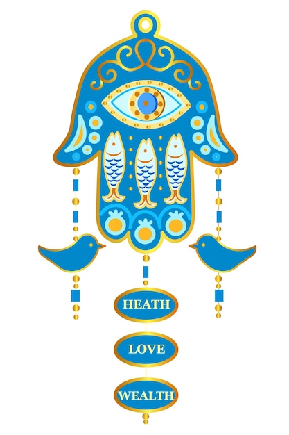 Una mano blu con sopra le parole Heath Love