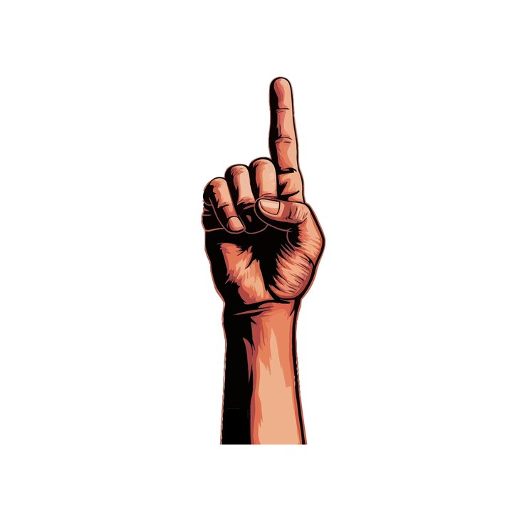 una mano che ha la parola mano puntata su di essa