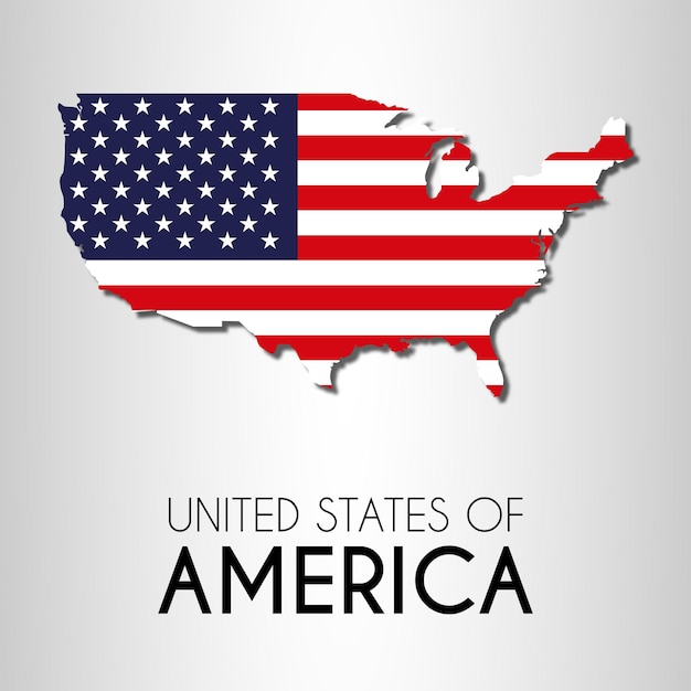 una mappa degli Stati Uniti d'America con le parole "Stati Uniti d'Amerika"
