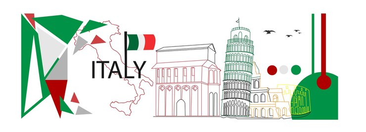 Una mappa dell'italia con sopra la parola italia