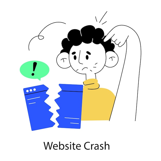 Una mini-illustrazione che mostra l'incidente del sito web