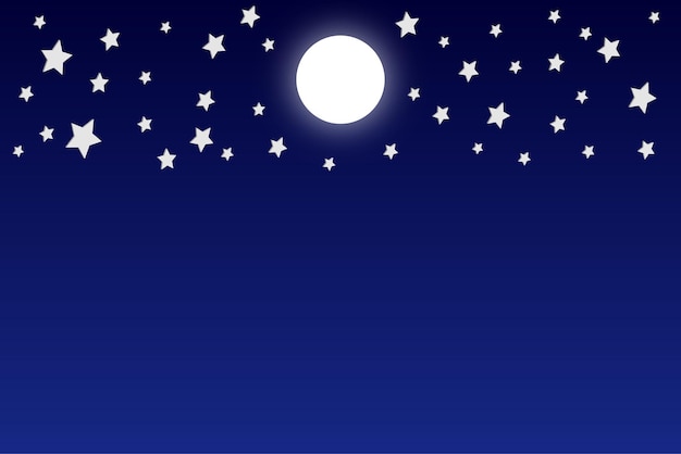 Una notte con le stelle e la luna piena