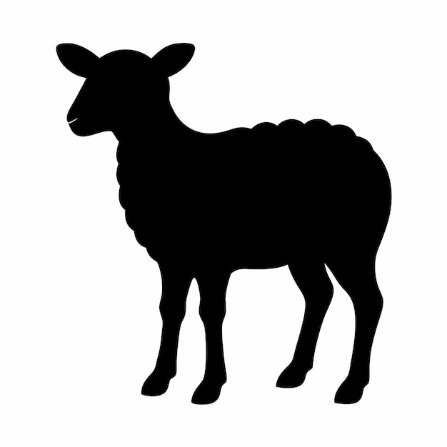 una pecora nera con una faccia nera e una silhouette nera di una pecora