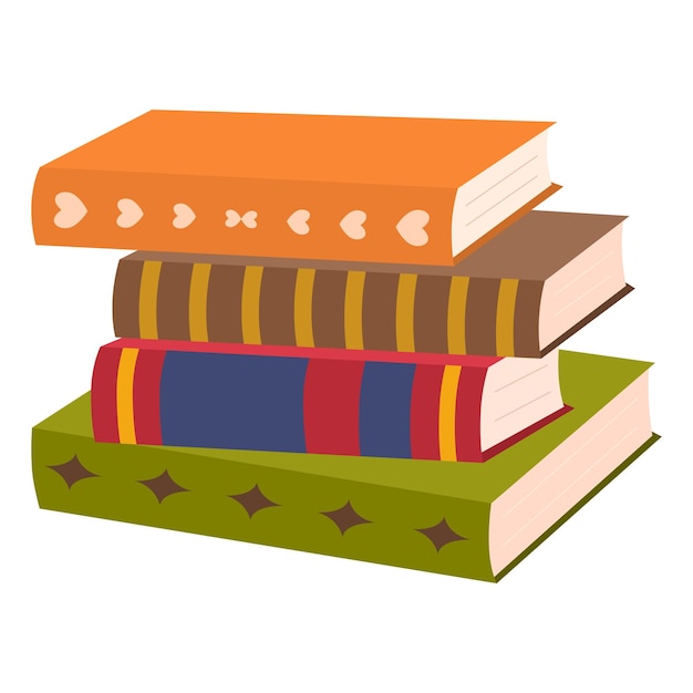 Una pila di libri con segnalibri