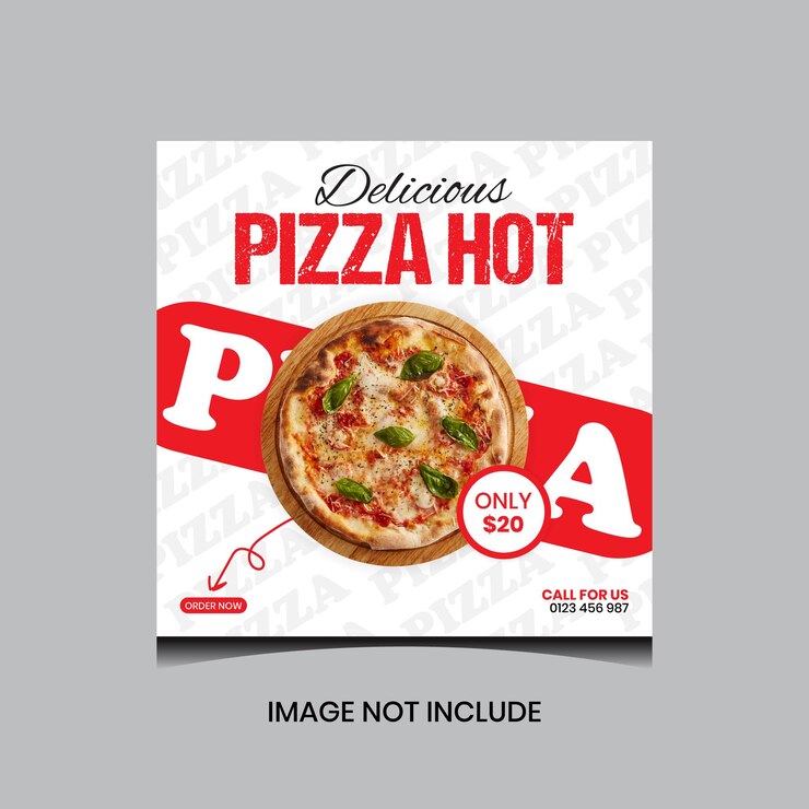 una pubblicità di pizza per la pizza calda e calda