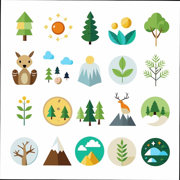 una raccolta di diversi alberi e arbusti, compresa una foresta e una foresta
