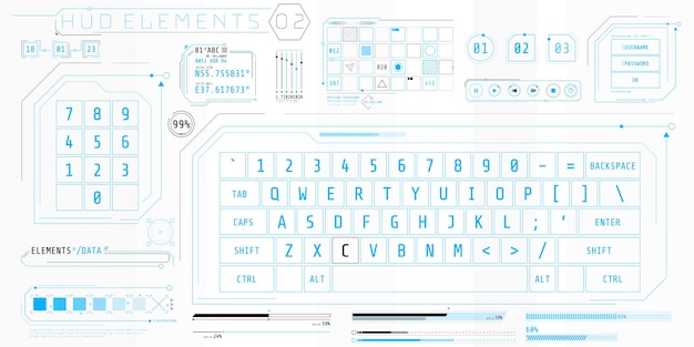 Una raccolta di elementi sottili per la progettazione di interfacce di computer e software.