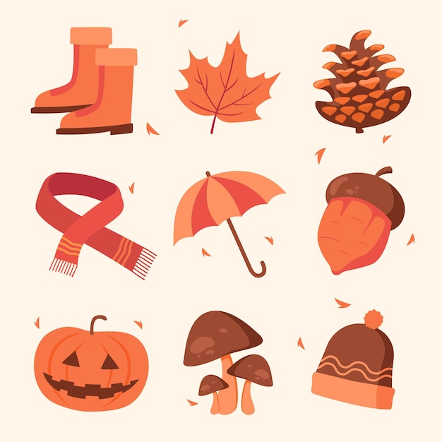 una raccolta di immagini tra cui una zucca un cappello e un cappelli