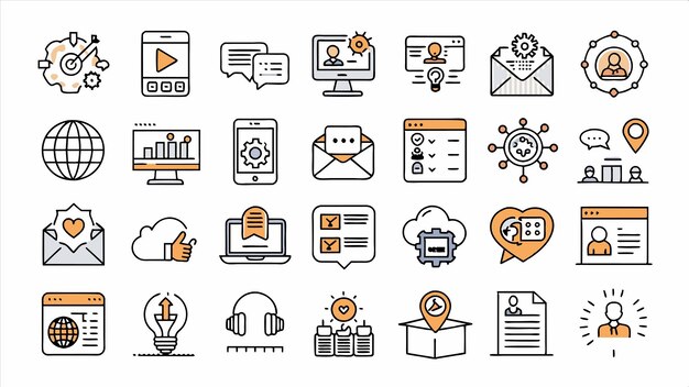 una raccolta di logo diversi tra cui un computer un computer e una pagina web