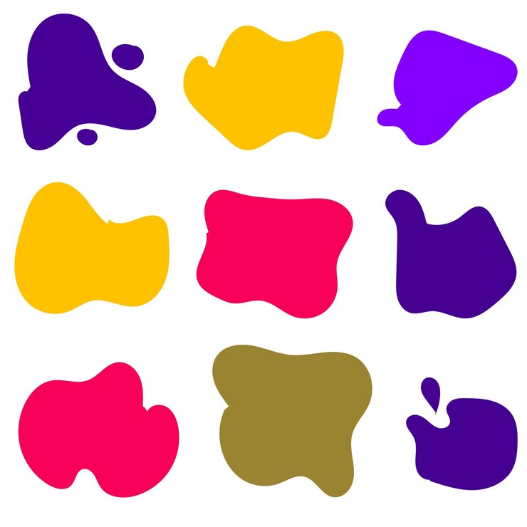 Vettore una raccolta di quadrati di diversi colori con uno sfondo viola e rosa