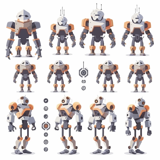 una raccolta di robot con caratteri diversi tra cui uno che dice robot