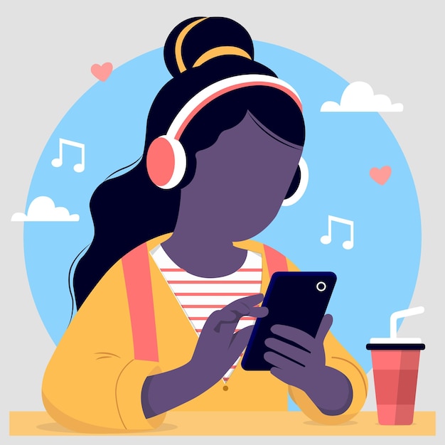 Una ragazza che gioca con il telefono.