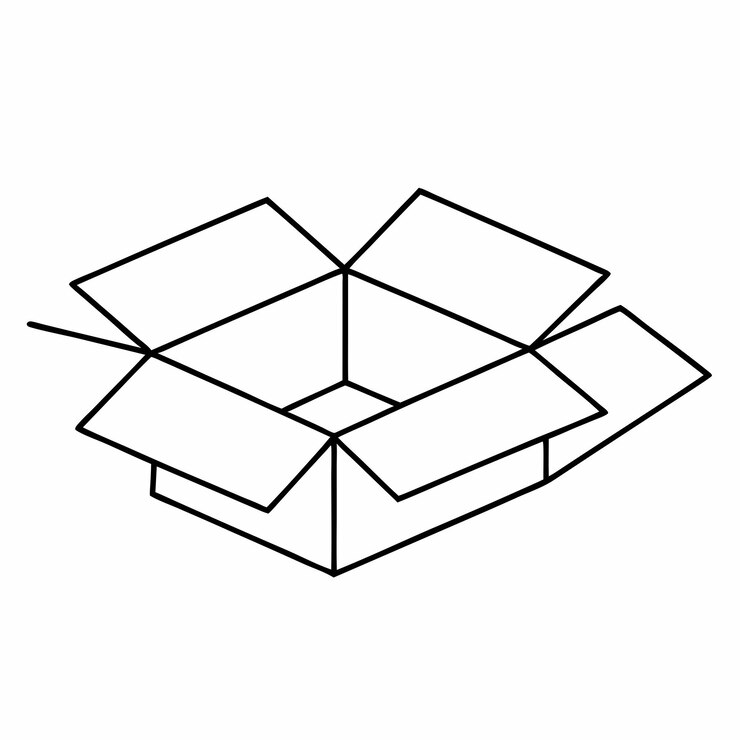 Vettore una scatola che ha la parola scatola su di essa vettor line art