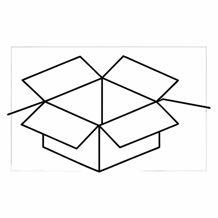 Vettore una scatola che ha la parola scatola su di essa vettor line art