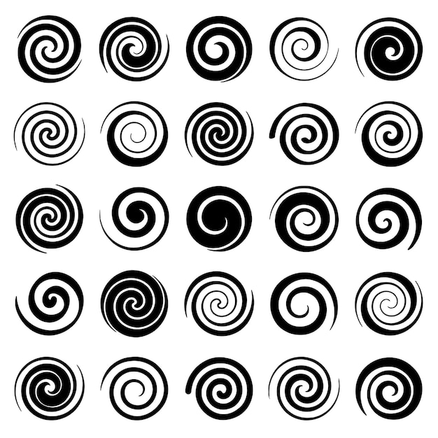 una serie di cerchi con spirali su di loro