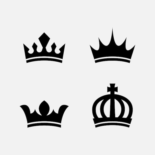 una serie di immagini di corona e corona con una croce in cima