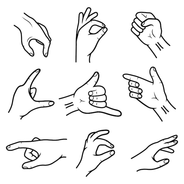 una serie di immagini di mani con una che dice "ok"