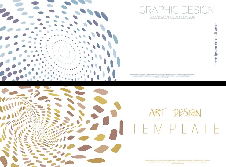 Vettore una serie di layout composti da forme geometriche deformate un'idea per la copertina di una brochure di sfondo