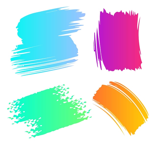 una serie di quattro pennellate a secco di diversi colori