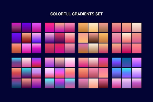 Una serie di sfumature colorate viene mostrata in diversi colori.