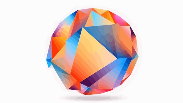 una sfera con un disegno geometrico di triangoli e un cerchio