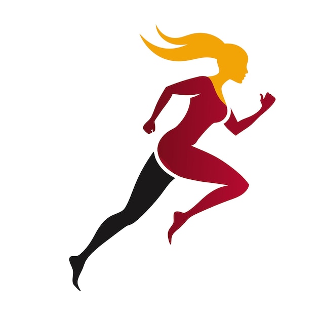 Una signora del logo vettoriale in corsa