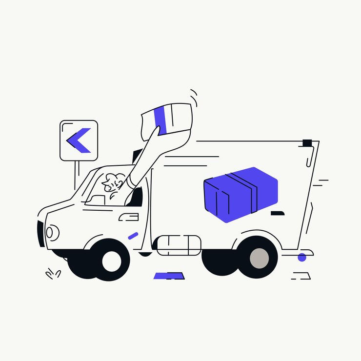 Una straordinaria illustrazione per le app mobili Delivery Order