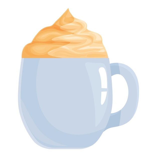 Una tazza blu contenente un delizioso caffè coperto di panna montata