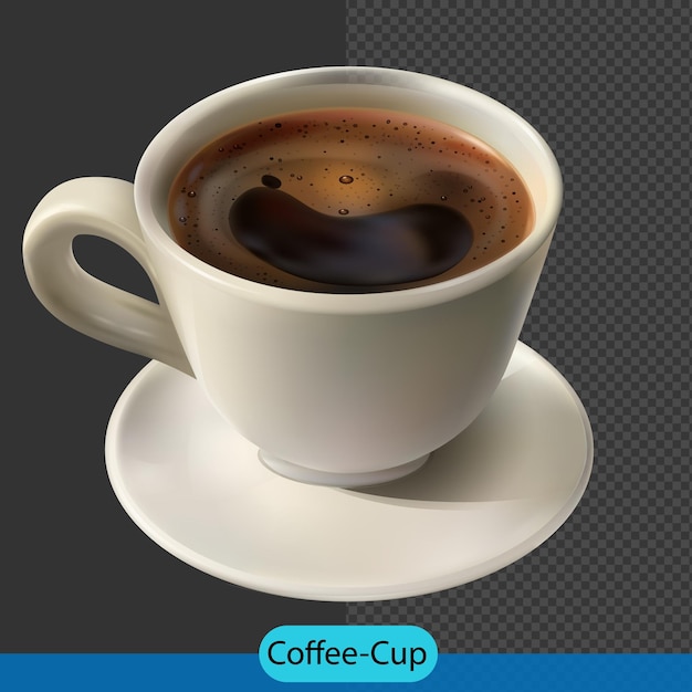 Una tazza di caffè fumante su un piattino