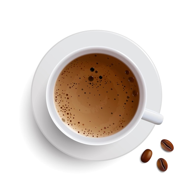 Una tazza di caffè su un piatto
