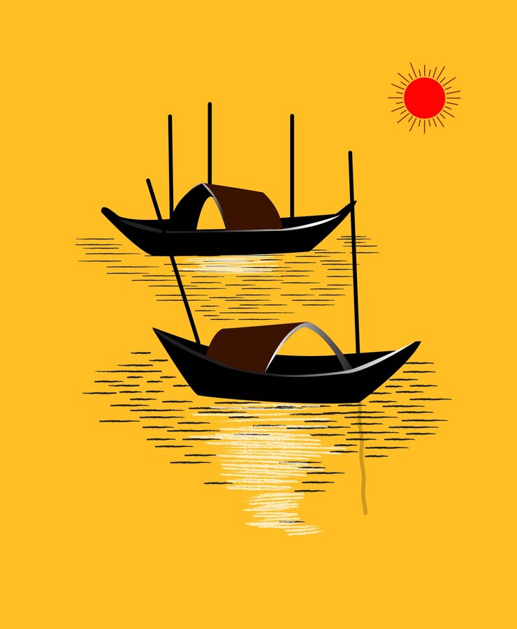 Una vista di giorno di una barca che galleggia sull'acqua