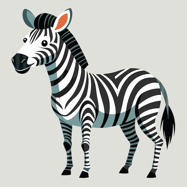 una zebra con un naso nero e una coda a strisce bianche e nere
