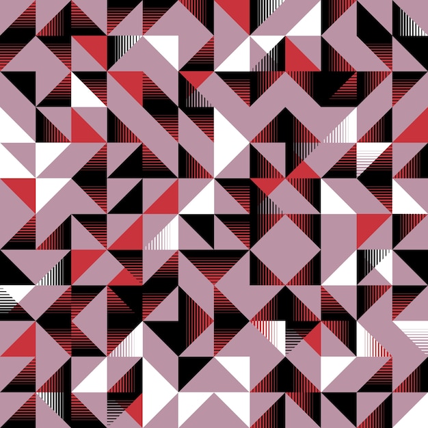 Unico motivo triangolare senza cuciture rosa in bianco e nero