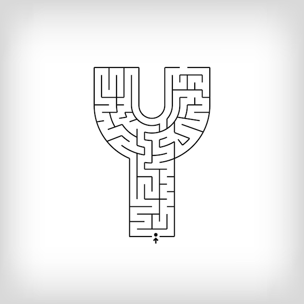 Unico puzzle a lettera lineare Y Labirinto gioco confuso e set di attività educative