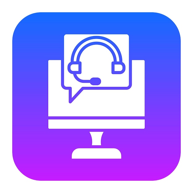 uno schermo computer blu e viola con microfono e microfono