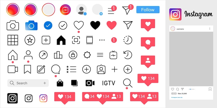 Vettore uno schermo con un'icona di facebook e un'icona di facebook.