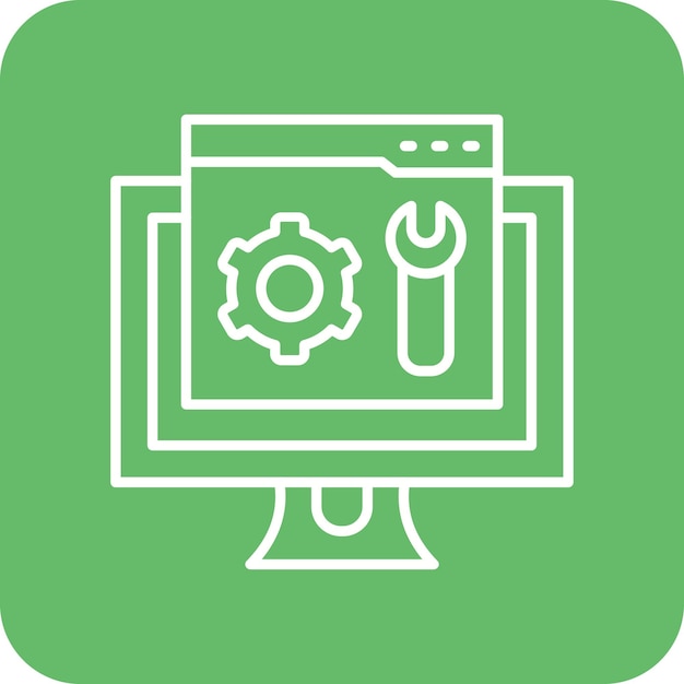 uno schermo di computer verde e bianco con un cacciavite