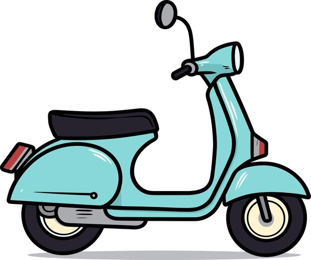 uno scooter con uno scooter blu su di esso