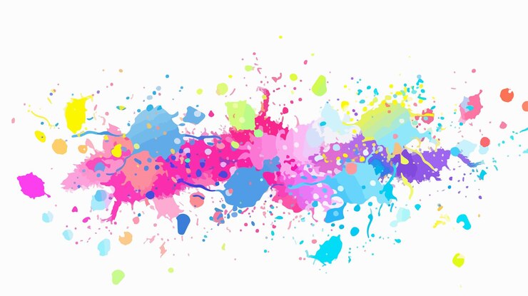 Vettore uno sfondo astratto colorato con macchie e spray colorati