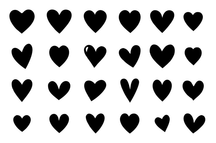 Vettore uno sfondo bianco con un simbolo a forma di cuore bianco e nero