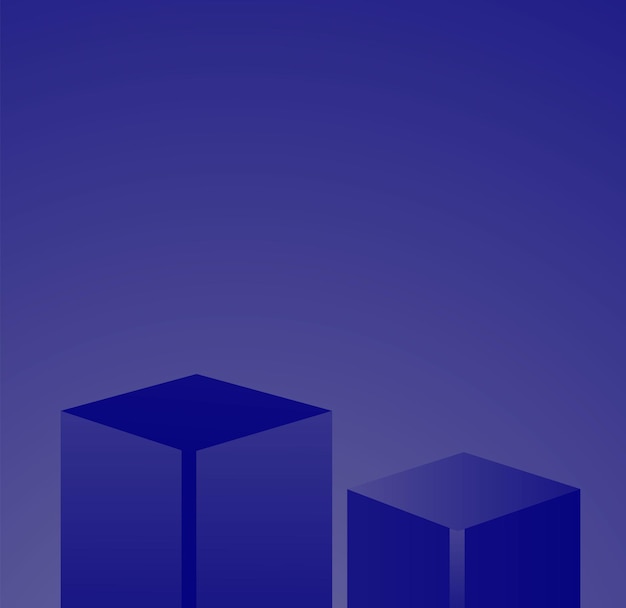uno sfondo blu con due cubi e uno con uno che dice blu