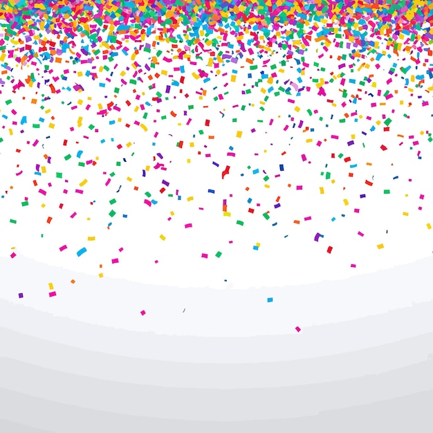 uno sfondo colorato con confetti e uno sfondo bianco
