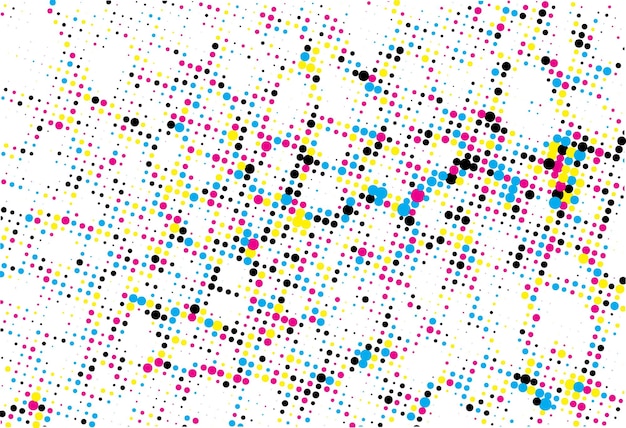 uno sfondo colorato con punti e punti di colori diversi