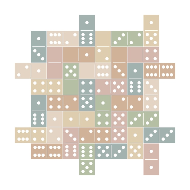 Uno sfondo colorato gioco di domino bianco