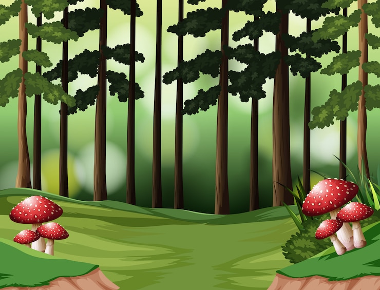 Vettore uno sfondo di foresta pluviale tropicale