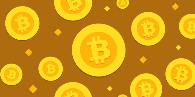 uno sfondo di monete con le parole Bitcoin su di esso